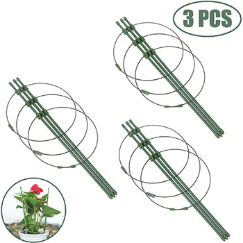 

3Pcs Durable Creative Climbing Vine Rack 45cm Plastic Coated Iron Plant Support Frame Garden Balcony Plant Flower Trellis
