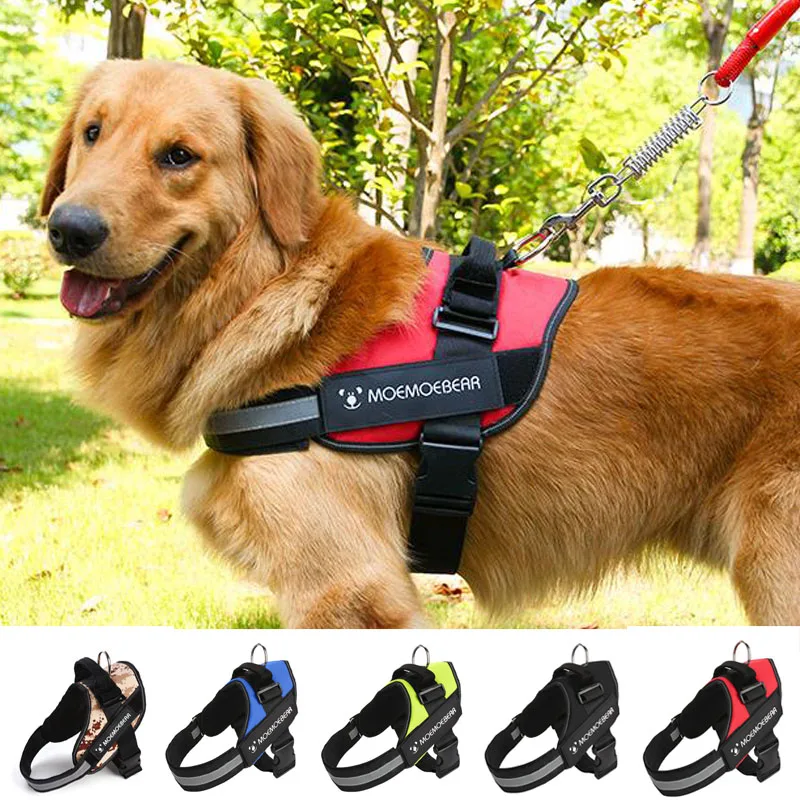 Adjustable Dog Reflective Harness Pet Large Dog Walk Out Harness Vest Collar Hand Strap for Small Medium Large Dogs