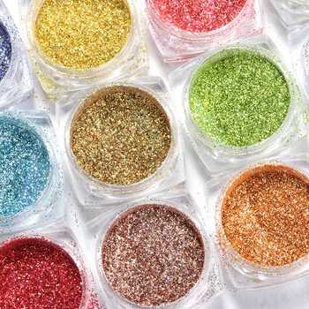 

10box Random Color Nail Glitter Assorted Colors Nail Art Fine Glitters Powder Dust UV Gel Polish Acrylic Nail Tips Makeup Tools