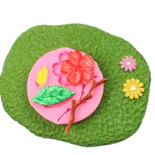 Персиковый цвет силиконовая форма ветка Sugarcraft листья помадка форма Декор торт декоративное устройство для шоколада форма для выпечки кондитерские изделия