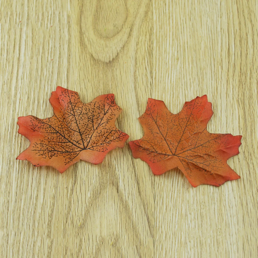 100Pcs Artificial Autumn Maple Leaves Mixed Colored Wedding Room Decor 8*8cm