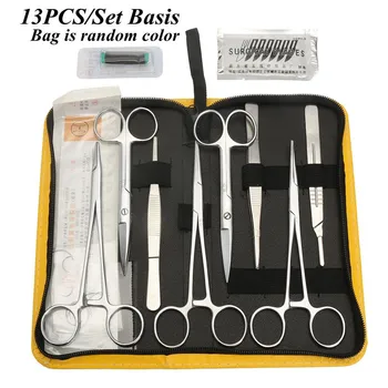 

11/13/19Pcs Suture Practice Kit Medical Student Surgical Scissors Tweezers Debridement Skin Model Suture Needle Course Tool Set