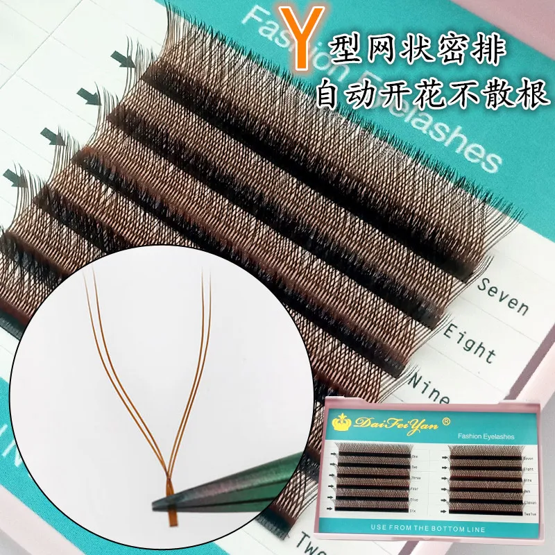 

Yelix Japanese Style YY Shape Eyelashes Extensions Rapid Blooming lashes C Curl Hand-woven wimpers individual eyelashes soft