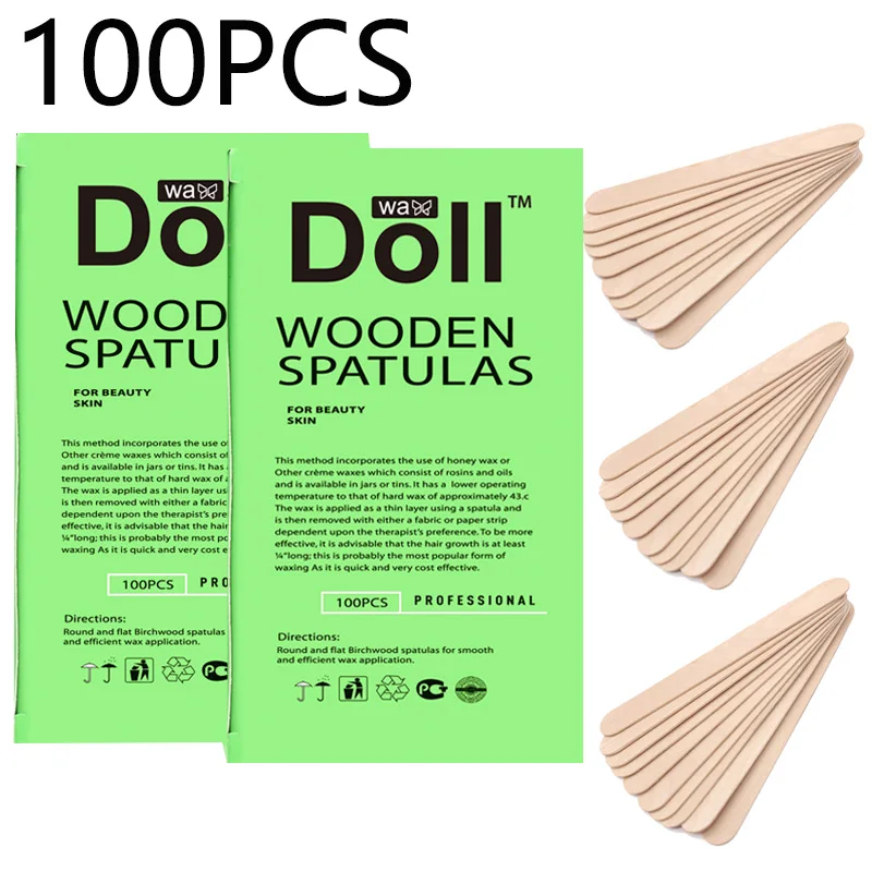 Серебристый 10/50/100 pcs Disposable Wood Tongue Depressor Waxing Stick for Waxing Spatula Tongue Depressor Disposable Bamboo Sticks Kit - Цвет: Серебристый