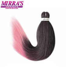 Mirra's Mirror 8 шт Черный Розовый легко огромные косы волос предварительно растянутые косички волос Омбре синтетические волосы для наращивания