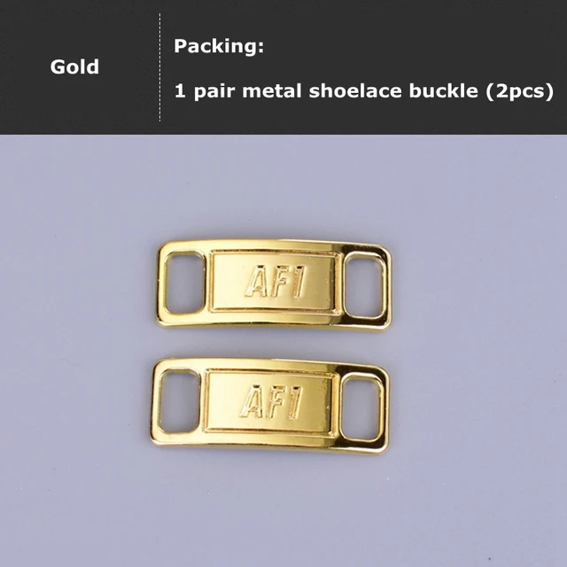 Air Force One Shoelace Buckle Metal Shoelaces AF1 Shoe Accessories Metal Lace Lock Sneaker Kits Metal Lace Buckle Gold