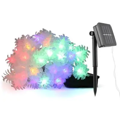 20 light blue Солнечный сосновый световой конус 20 свет креативный отель Бар Рождественская струна уличные светодиодные лампы анти-Акварельная струна светодиодный свет - Испускаемый цвет: 20 light blue