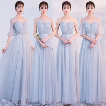 

Blue Plus Size Bridesmaid Dress Elegant Guest Wedding Party Sweetheart Club Sister Dress Sexy Prom Floor-Length Simple Vestido
