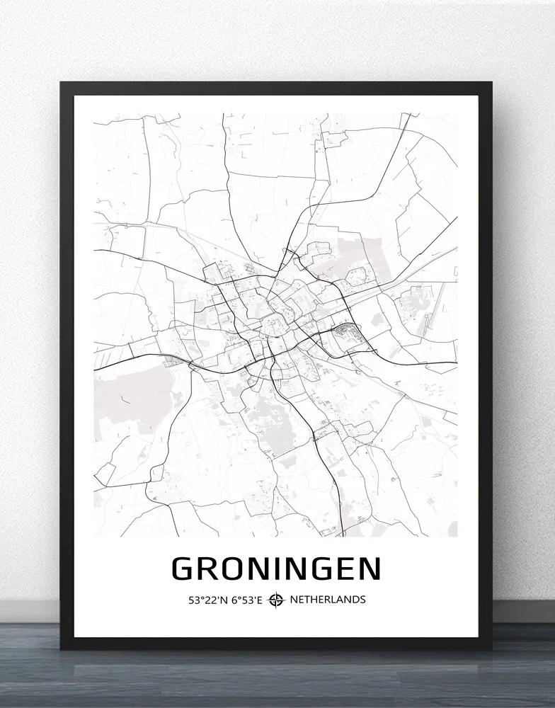 Almere Amersfoort схипхоорн арнхем бреда Эйндховен еншеде Гронинген Haarlem Haarlemmermeer плакатный принт картины - Цвет: Groningen