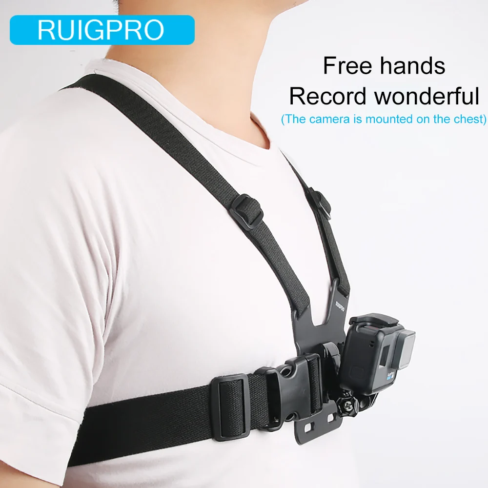Регулируемый нагрудный ремень Ruigpro для экшн камеры DJI osmo Gopro Hero 9 8 7 6 5 4 Xiaomi Yi 4K Go Pro