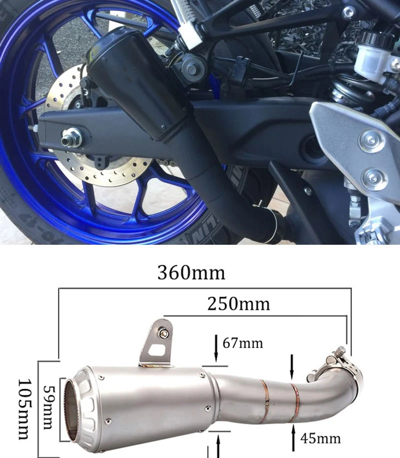 YZFR3 YZF R3 R25 YZF-R3 мотоцикл выхлопной глушитель выхлопных газов для YAMAHA R3 R25 YZF-R3 двигатель выхлопных газов