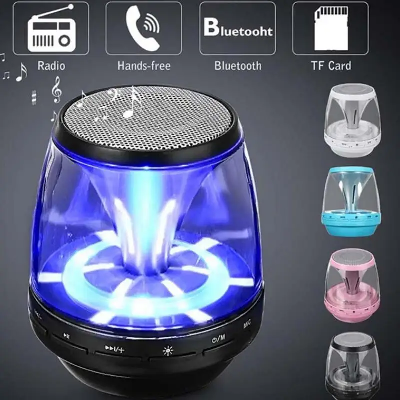 

Led Light Bluetooth Speaker Portable Wireless Loudspeaker With Fm Radio Stereo Subwoofer Support Tf Card Car Handsfree Calls