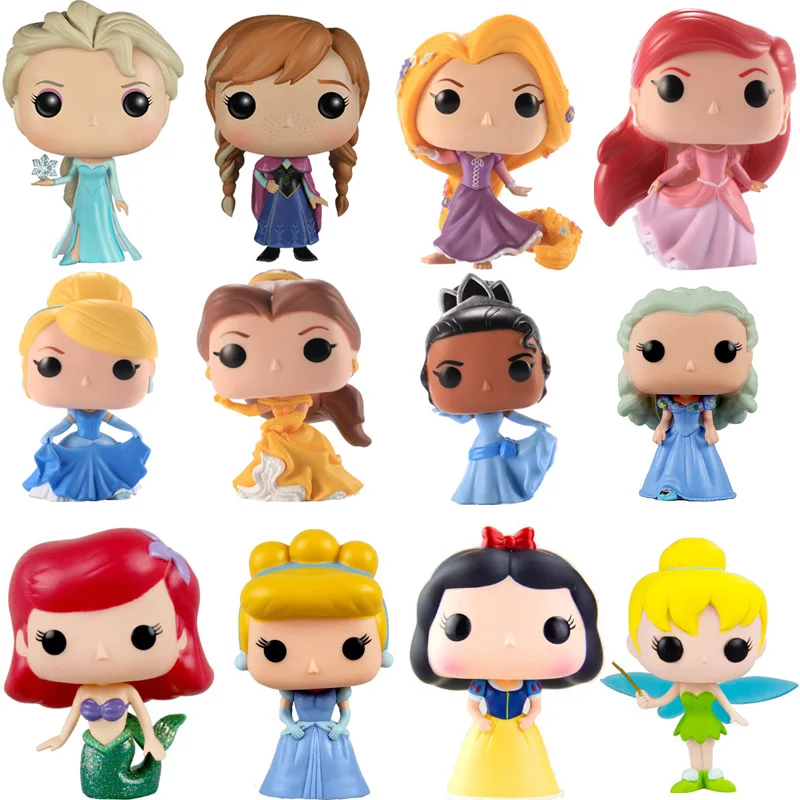 FUNKO поп Принцесса Кукла Белль/Золушка/Рапунцель/Тиана/Ариэль/Анна/Эльза куклы ПВХ Фигурки игрушки для детей подарок на день рождения