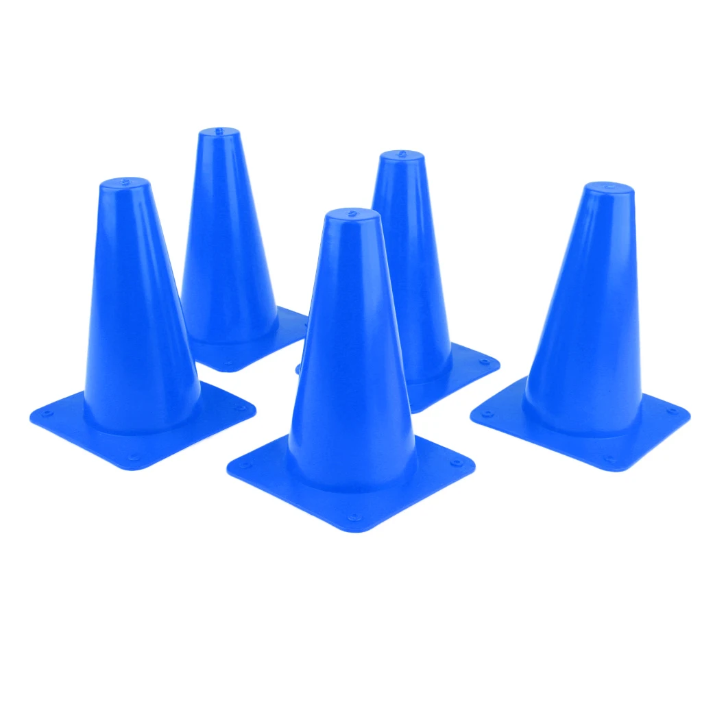 5 шт. пластиковый набор конусов для спорта футбол безопасность ловкость тренировочный скейтборд Катание на коньках - Цвет: Синий