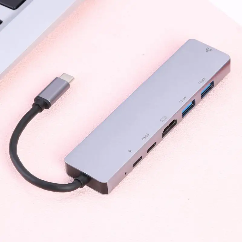 6 в 1 USB C концентратор 2 USB HDMI 4 K/2 type-C/RJ45 адаптер для MacBook Pro Gigabit LAN док-станция Usb разветвитель