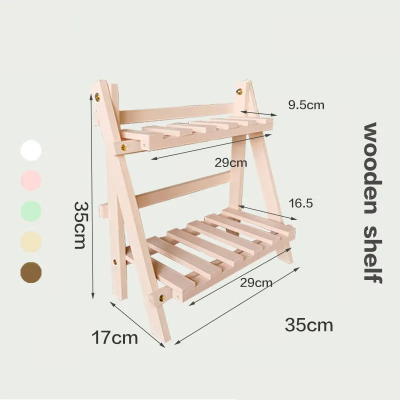 2 Tier Ladder Plant Stand Wood Flower Pot Display Shelf Rack for Indoor Outdoor Balcony Flower Plant Holder Stand Storage Rack 