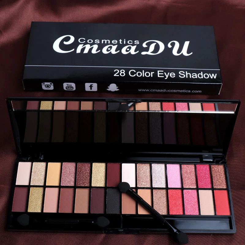 Makeup 28 Color Nude Eye Shadow Pallette Waterproof Eyeshadow Palette Lasting Make Up Brush Eyeshadow Palette Cosmetics TSLM1 eye shadow eye shadow plate