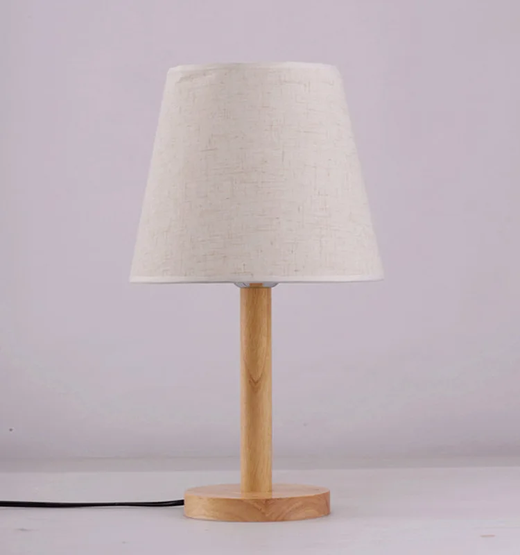 

Solid Wood Small Table Lamp Northern European-Style LED Bedroom Bedside Lamp Modern Minimalist Warm Solid Wood Lamp Original Woo