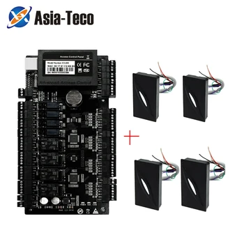 4pc KR100E reader C3 kit RS485 Communication TCP/IP IP-based Advanced 4 door Access Control Wiegand 26 Door Access Control Panel 1