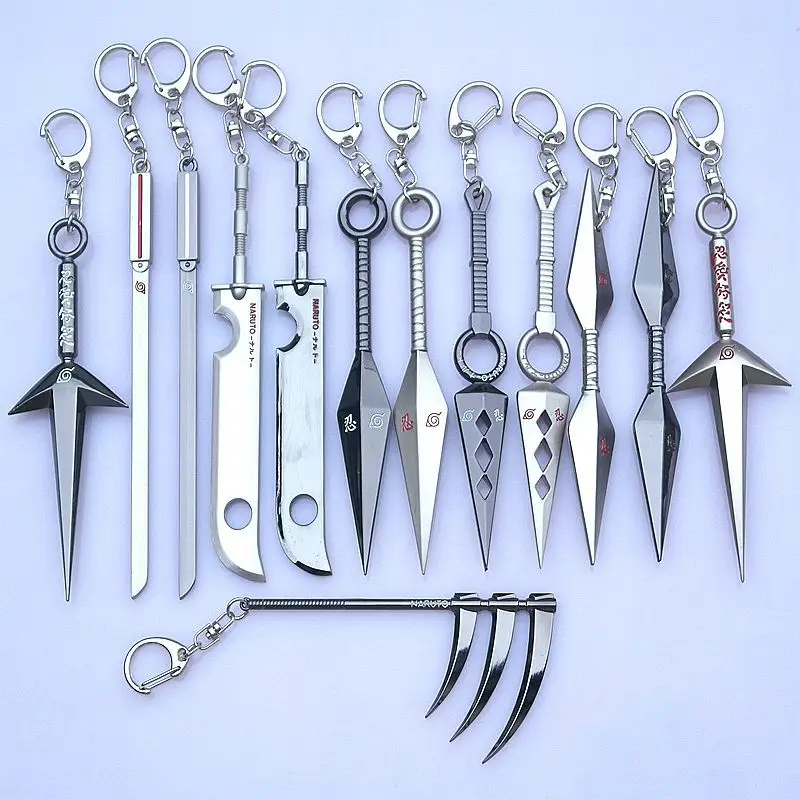 Anime Naruto Kunai Cosplay Kusanagi-no-Tsurugi Toy Uchiha Sasuke Shuriken Weapon Namikaze Minato Keychain Zabuza | Тематическая