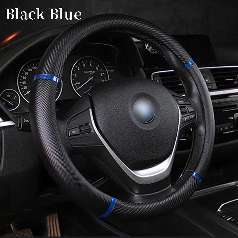 37 см-38 см автомобильный Стайлинг Противоскользящий чехол на руль для hyundai I30 IX35 IX25 Suzuki Lifan X60 X50 Renault Mitsubishi ASX - Название цвета: black