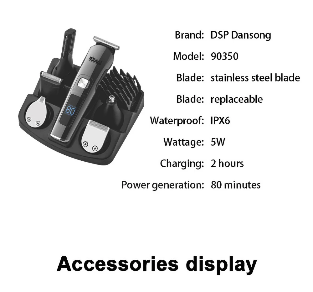 Máquina de Cortar Recarregável sem Fio Multifuncional Cabelo Elétrica Shaver Nariz Aparador Usb Men 8 Computers & Electronics