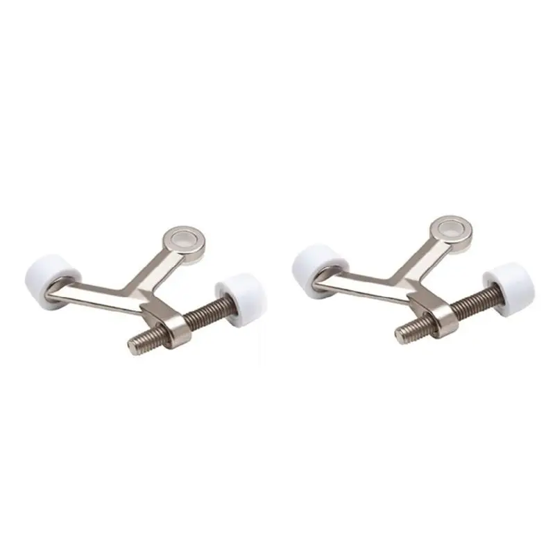 OOTDTY 2Pcs/1Pc Heavy Duty Adjustable Hinge Pin Door Stopper Stop with Bumper Tip Hardware Home