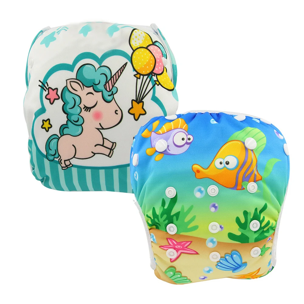 5162 Ohbabyka/Новые подгузники для купания, 2 шт., многоразовые моющиеся подгузники, регулируемый размер для детей 0-3 лет, детские подгузники для купания, детские подарки - Цвет: 5162