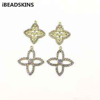 

New arrival! 50pcs zinc Alloy with Rhinestone Flower-shape Charm for Necklace,Earrings parts,hand Made Jewelry DIY