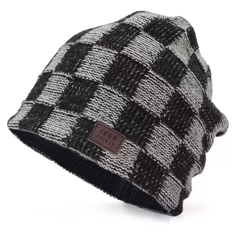 light grey Качественная брендовая зимняя шапка, мужская шапка Mutsen, Мужская теплая вязаная Лыжная Шапка homme hiver, мужская шапка для папы, шарф, шапка, шапка - Цвет: light grey