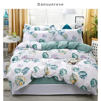 

Dansunreve 4 In 1 Leaf Patterns Bedding Set Duvet Cover Sets Adult Children Quilt cover + 1/2 Pillowcases Twin Queen King 2020