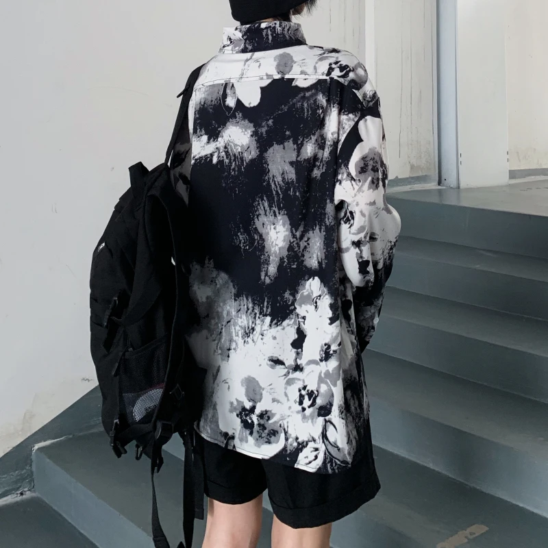 Женская рубашка Neploe, повседневная, негабаритная, Blusas, Ретро стиль, галстук, крашение, принт, пуговицы, блузка,, весна, осень, топы, блузки, Mujer 56867