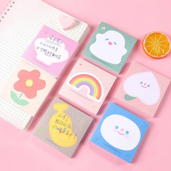 

1 Pcs Kawaii Rabbit Peach Smile Face Flower Paper Memo Pads N Times Sticky Notes Notepad Korean Stationery School Office Supply