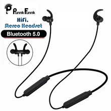 PunnkFunnk беспроводные наушники Бас Спорт Bluetooth 5,0 ожерелье гарнитура Auriculares беспроводной шлем с микрофоном и регулятором громкости