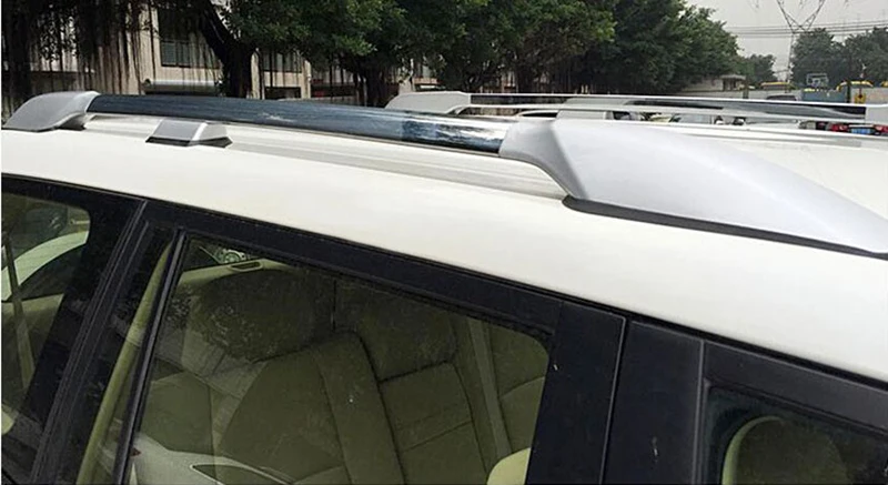 High quality Aluminium alloy screw install side rail bar roof rack for Prado FJ150 2010 2011 12 13 14 15 16 17 - Color: plating color