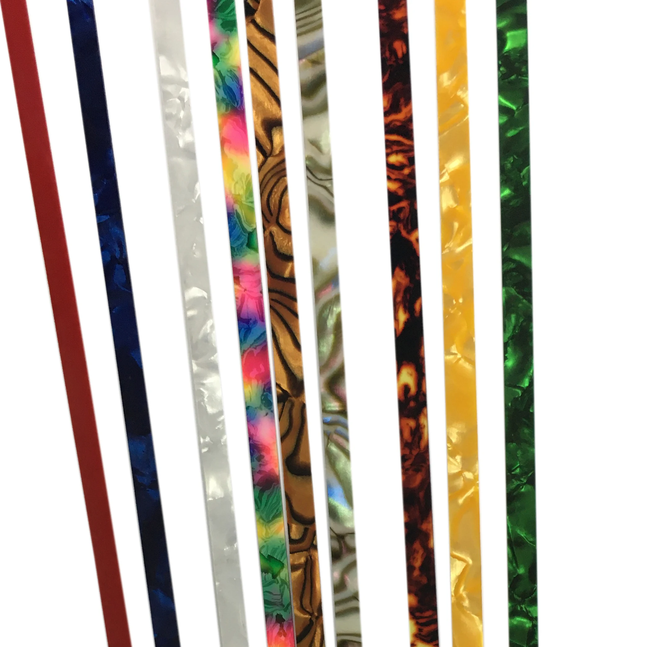 US $14.24 10pcslot 5mm x 1000mm Celluloid Strips Guitar Binding Purfling Edging Multi Colors