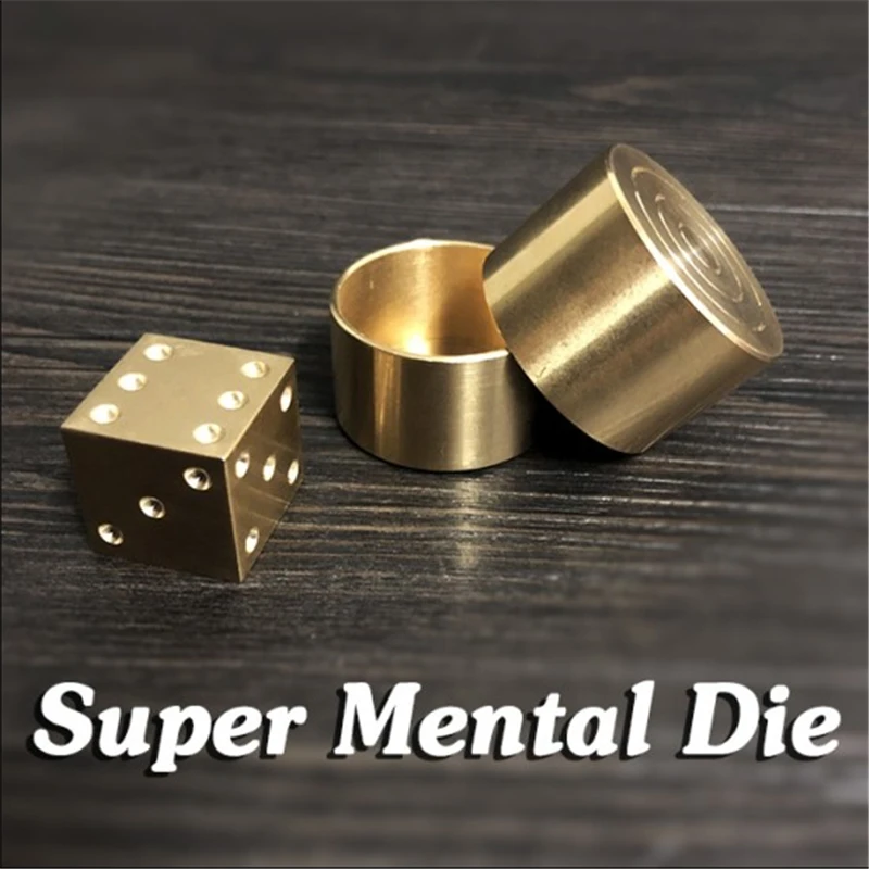 Super Mental Die (Brass) Magic Tricks Stage Close Up Magia Dice Number Prediction Magie Metalism Gimmick Prop Accessories