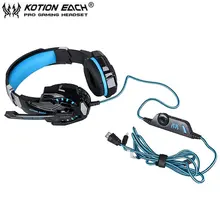 Каждый G9000 3,5 мм Игровые наушники микрофон USB одно отверстие гарнитура светодиодный свет для PS4 ноутбуков планшетов мобильных телефонов