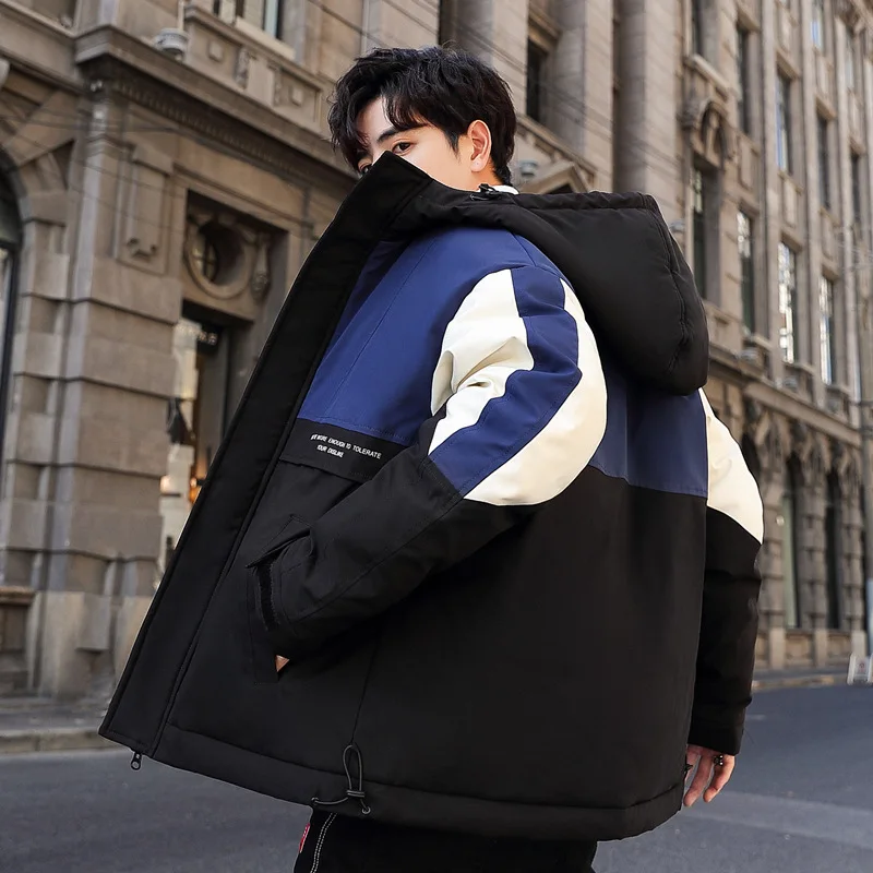 

Winter Trend Mixed Colors Hooded down Jacket Coat Men's White Duck down Thick Cold MEN'S down Jacket Fashion