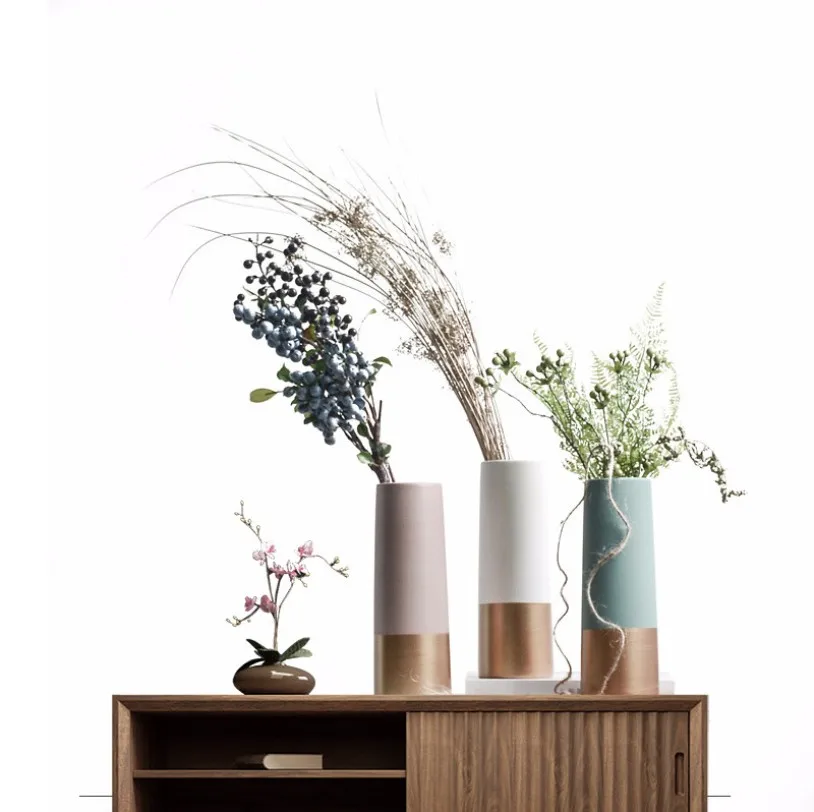 Modern Simple European Style Ceramic Vase Ornaments Creative Dried Flower Container Home Decoration Accessories Wedding Gifts | Дом и сад