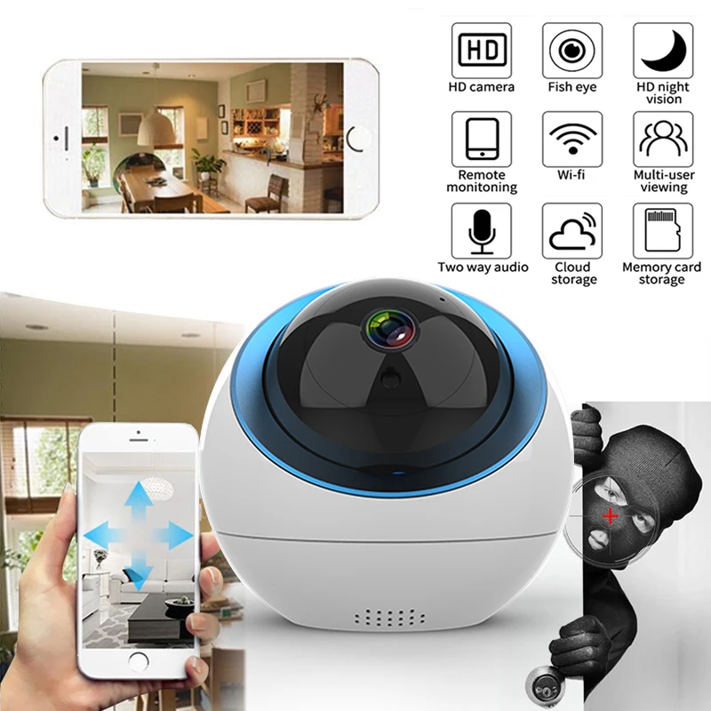 

Auto Tracking Mini Camera Safety Probe 1080P Full HD Cloud Dome IP Camera Wireless WiFi Security Camera Surveillance CCTV