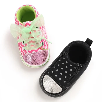 

Newborn Baby Girl Boy Kids Shoes First Walkers Shoes Sequins Print Kids Nonslip Casual Shoes