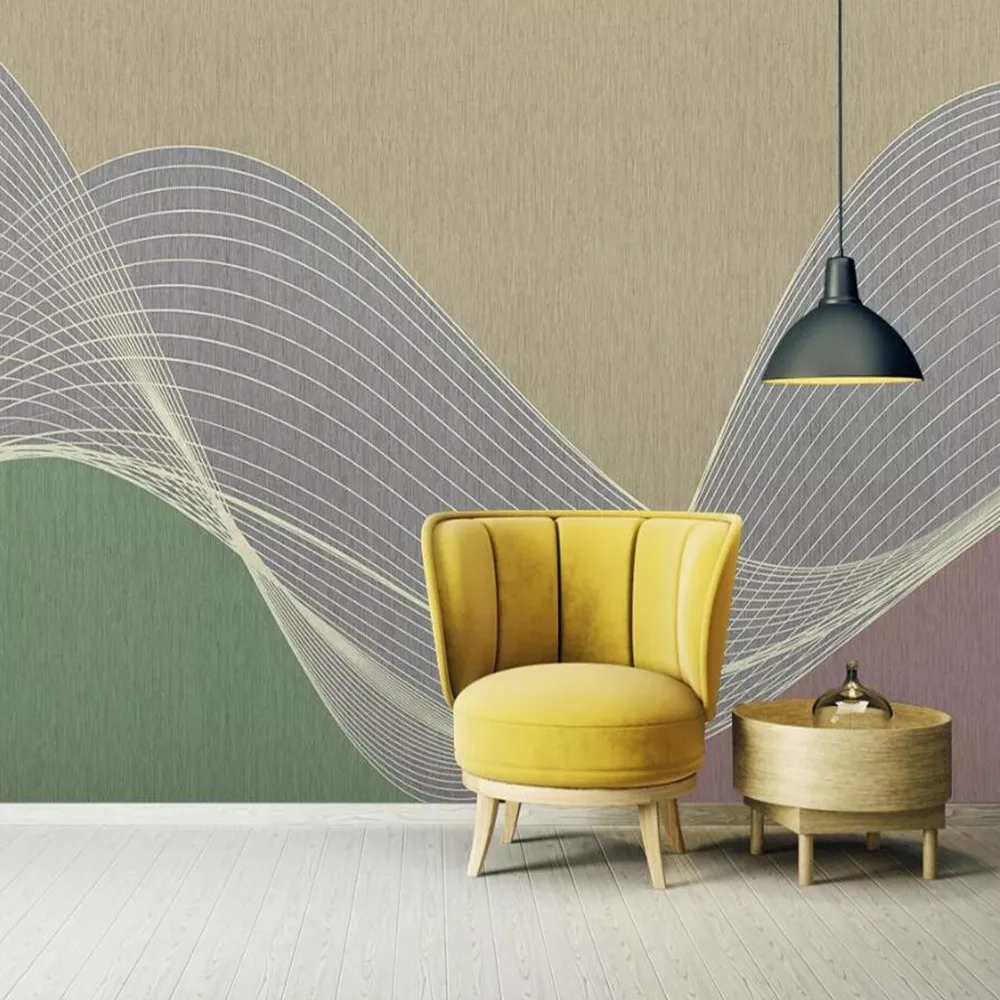 

Milofi manufacturers custom 3D modern abstract geometric lines sofa living room background wallpaper mural