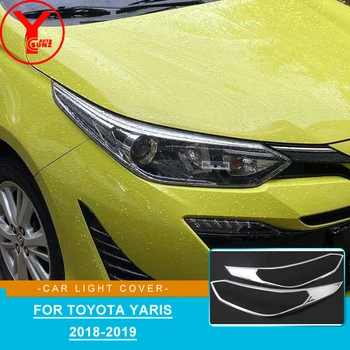 

Chrome Head Light Cover For Toyota Yaris hatchback sedan 2018 ABS Car Parts Lamp Hoods For Toyota Yaris Accessories 2019 YCSUNZ