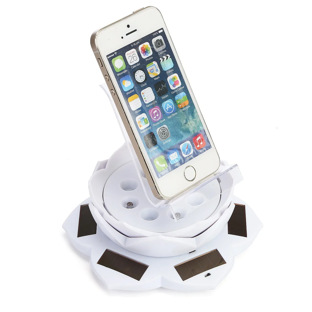 

Mobile Phone Brace Solar Rotating Display Stand Display Equipment Props Colorful Lights Lotus-Shaped