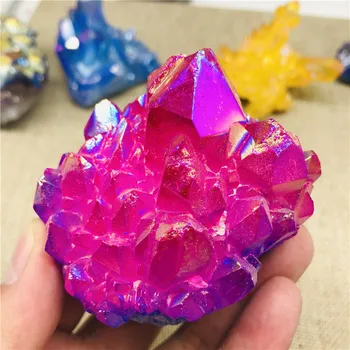 

260-300g Natural beautiful red Titanium Plated Crystal Cluster Quartz Reiki Healing