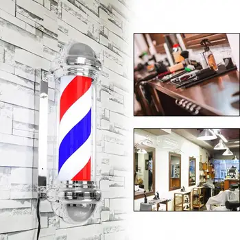 

Styling Tools LED Barber Sign Rotating Illuminating Pole Bright Light Beauty Salon Hair Styling Care Accessories (US Plug)