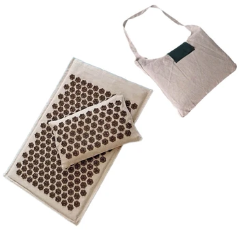 

1 Set Lotus Spike Acupuncture Massager Cushion Relief Body Relieves Stress Pain Yoga Mats Lotus Massage Pad with Bag