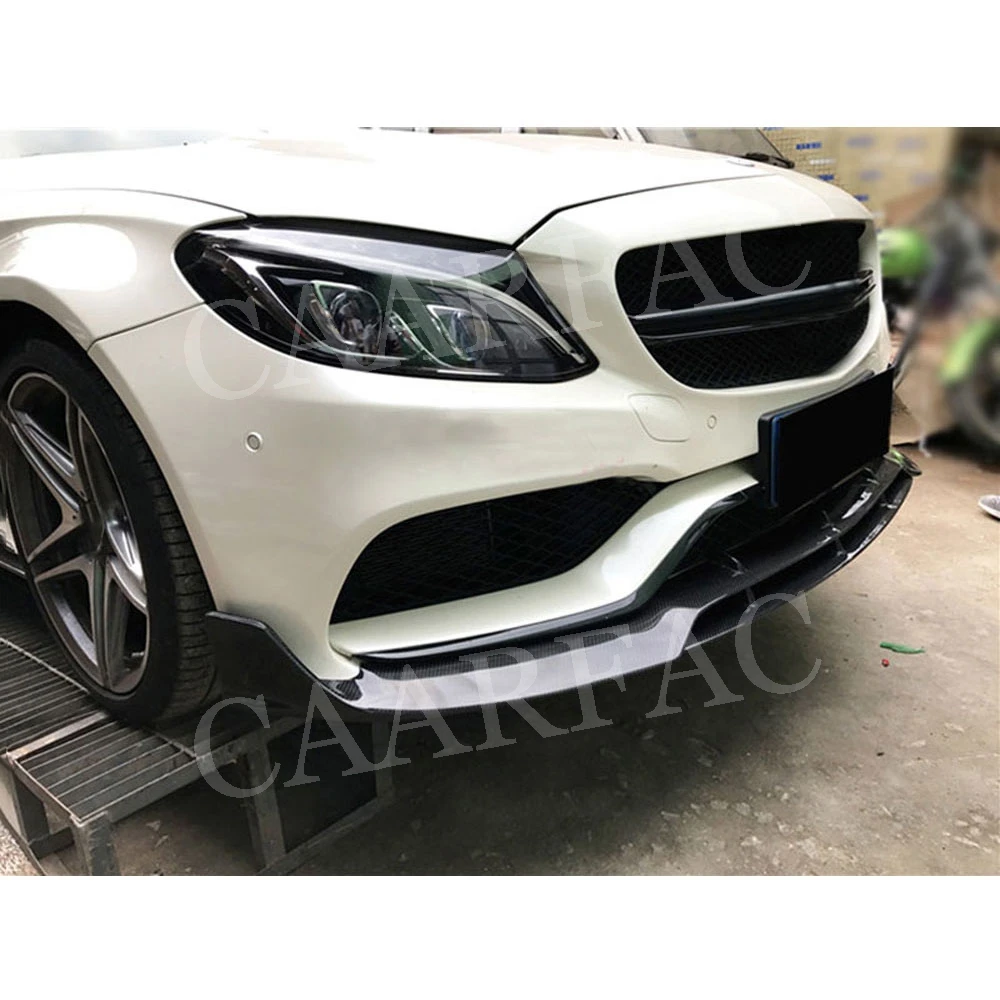 Для W205 C класса углеродного волокна передний бампер спойлер для Mercedes Benz C63 AMG C180 C200 C260 15-17 автомобильный Стайлинг