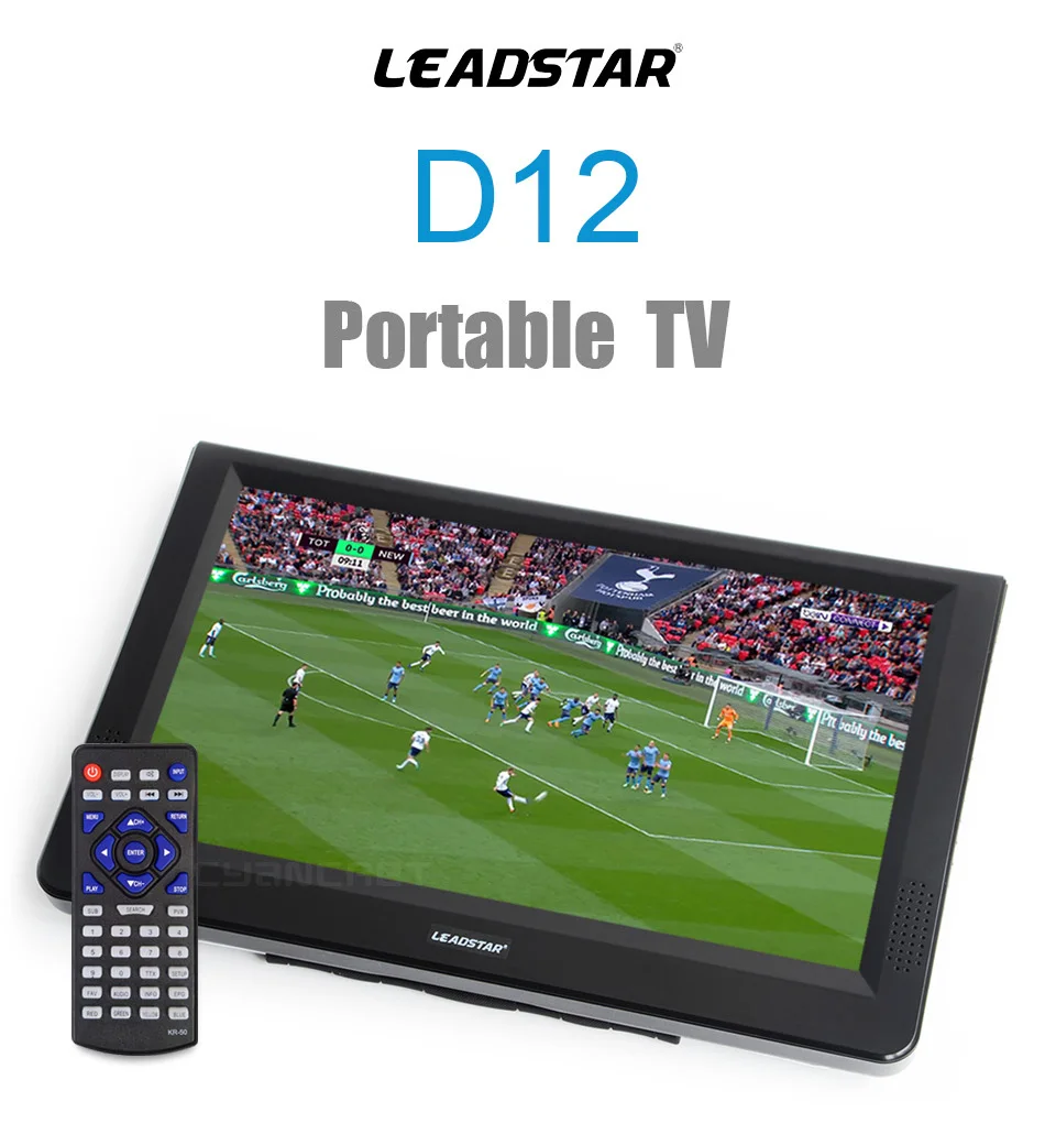 LEADSTAR D12 дюймов HD Портативный ТВ DVB-T2 ATSC ISDB-T tdt цифровой и аналоговый мини маленький автомобильный телевизор Поддержка USB SD карты MP4 AC3